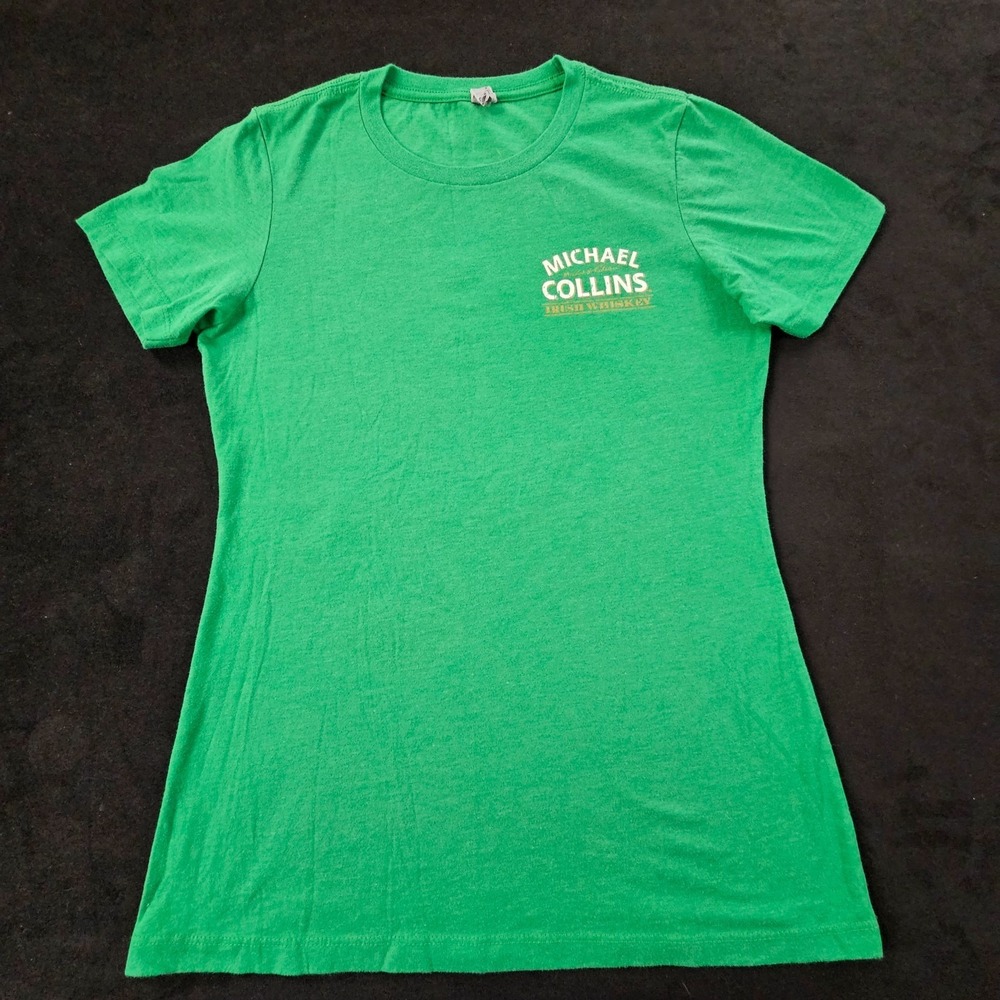 Michael Collins Irish Whiskey Green Short Sleeve Cotton Blend T-Shirt Women's L